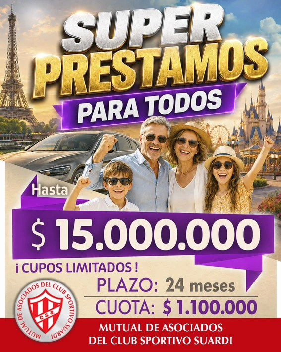 Préstamos especiales Mutual Club Sportivo Suardi